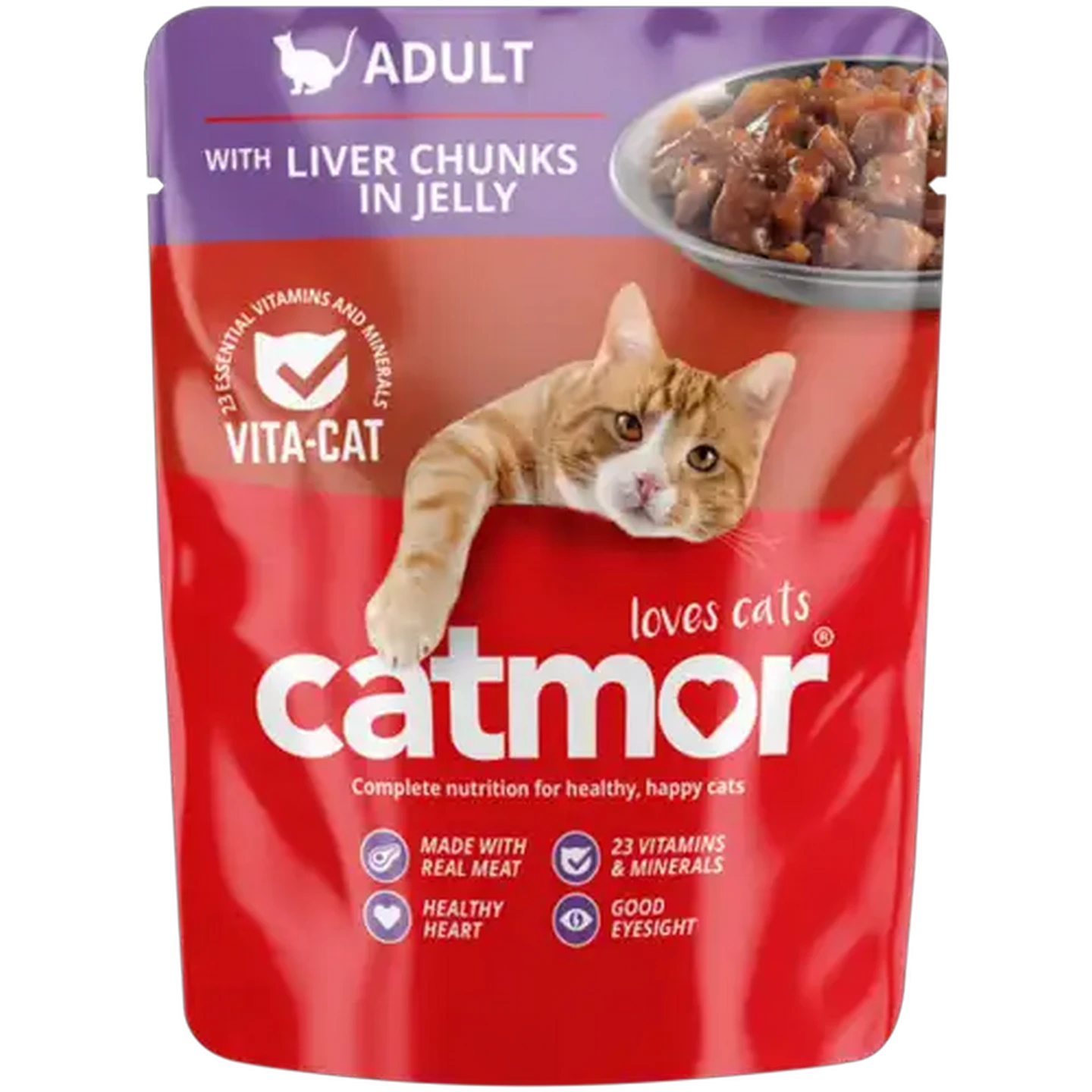 Image of Catmor Liver Chunks In Jelly Adult Wet Cat Food 70g