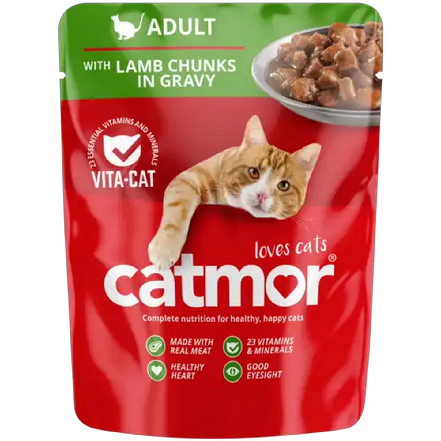 Image of Catmor Lamb Chunks In Gravy Adult Wet Cat Food 70g