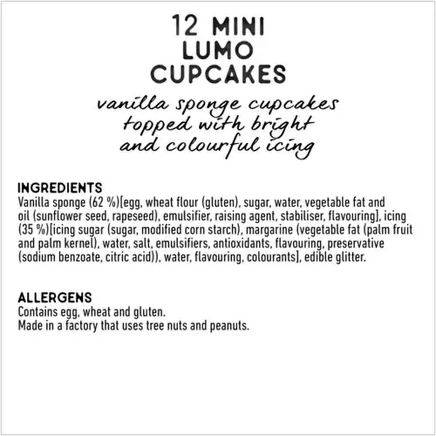 Image of The Bakery Mini Lumo Cupcakes 12-Pack