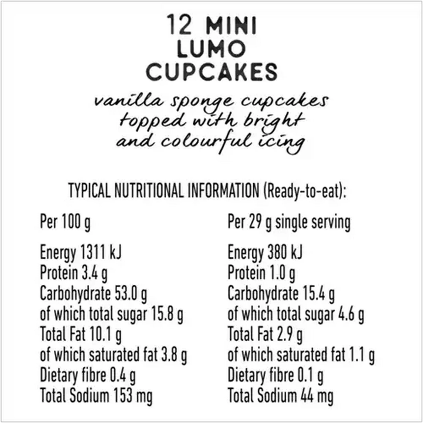 Image of The Bakery Mini Lumo Cupcakes 12-Pack