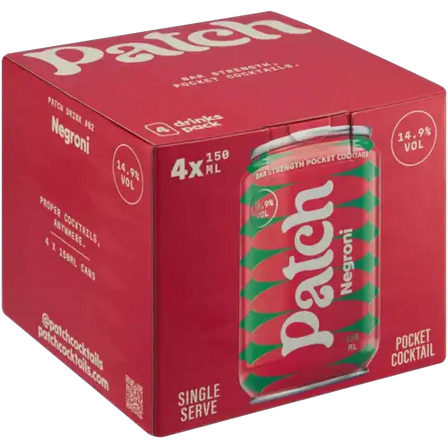 Image of Patch Negroni Pocket Cocktail Cans 4 x 150ml
