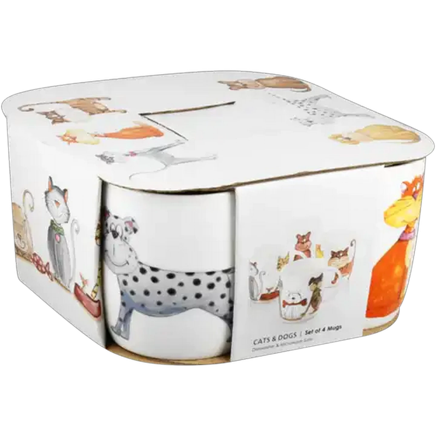 Image of Cats & Dogs Coffee Mug Set 4 Pack (Colour May Vary)
