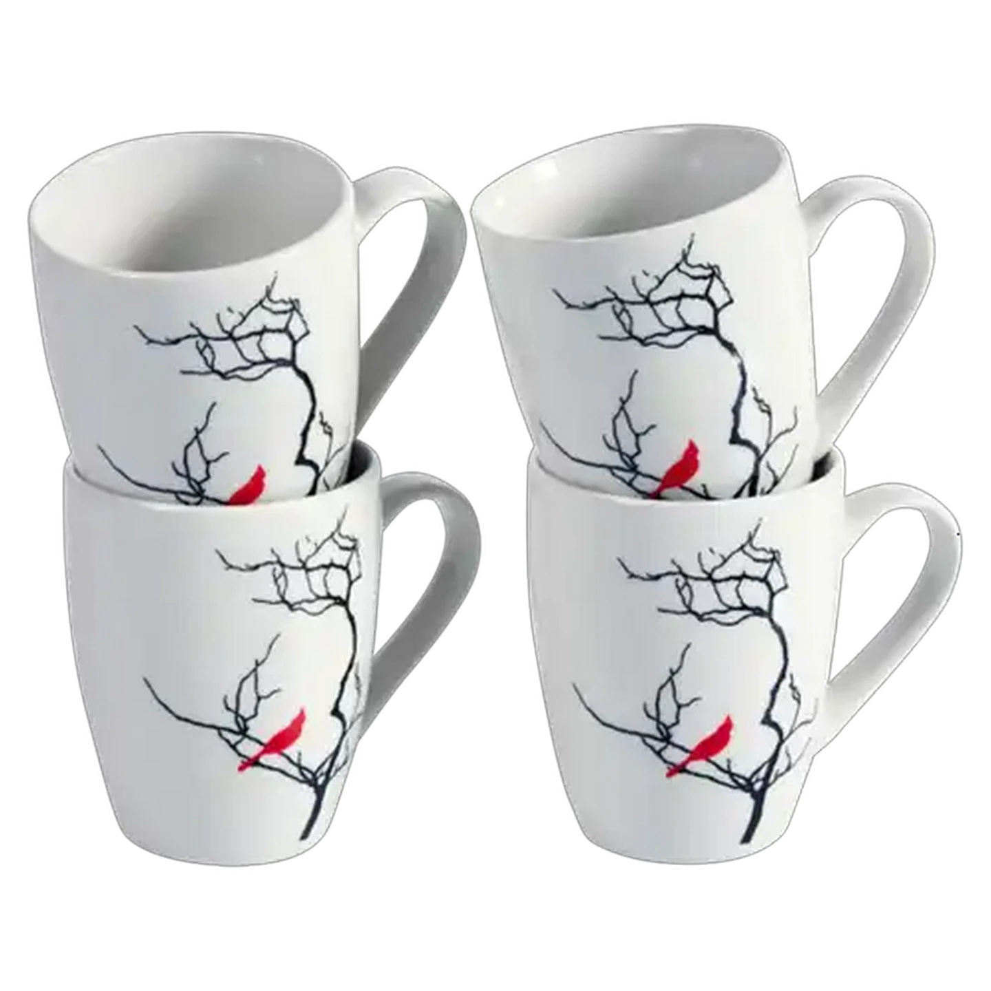 Image of Red Swallow Coffee Mug Set 4-Piece