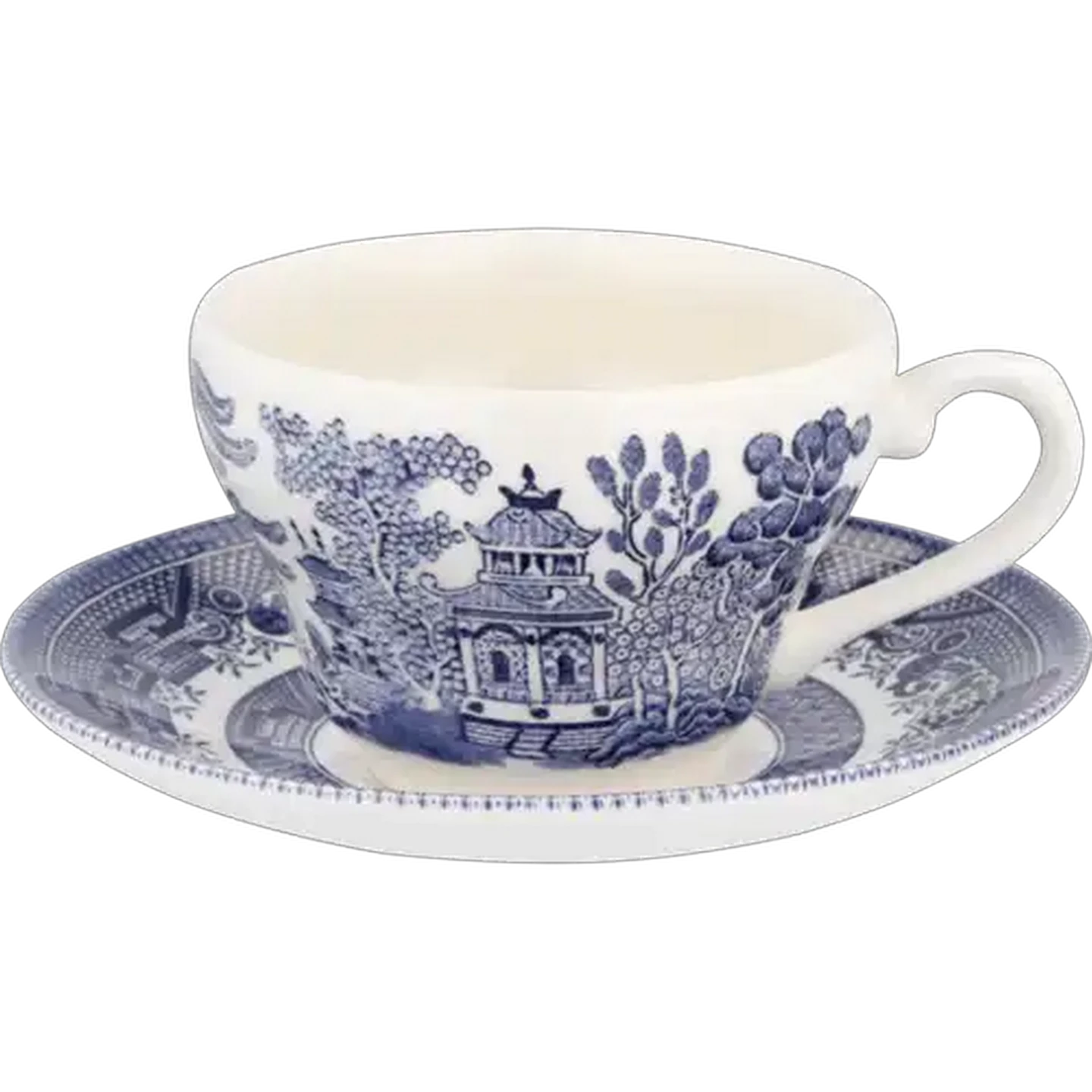Image of Blue Willow Tea Cup & Saucer Set 2 Piece (Print May Vary)
