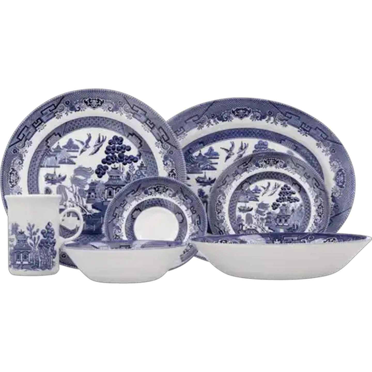 Image of Blue Willow Theme Soup Bowl 20cm