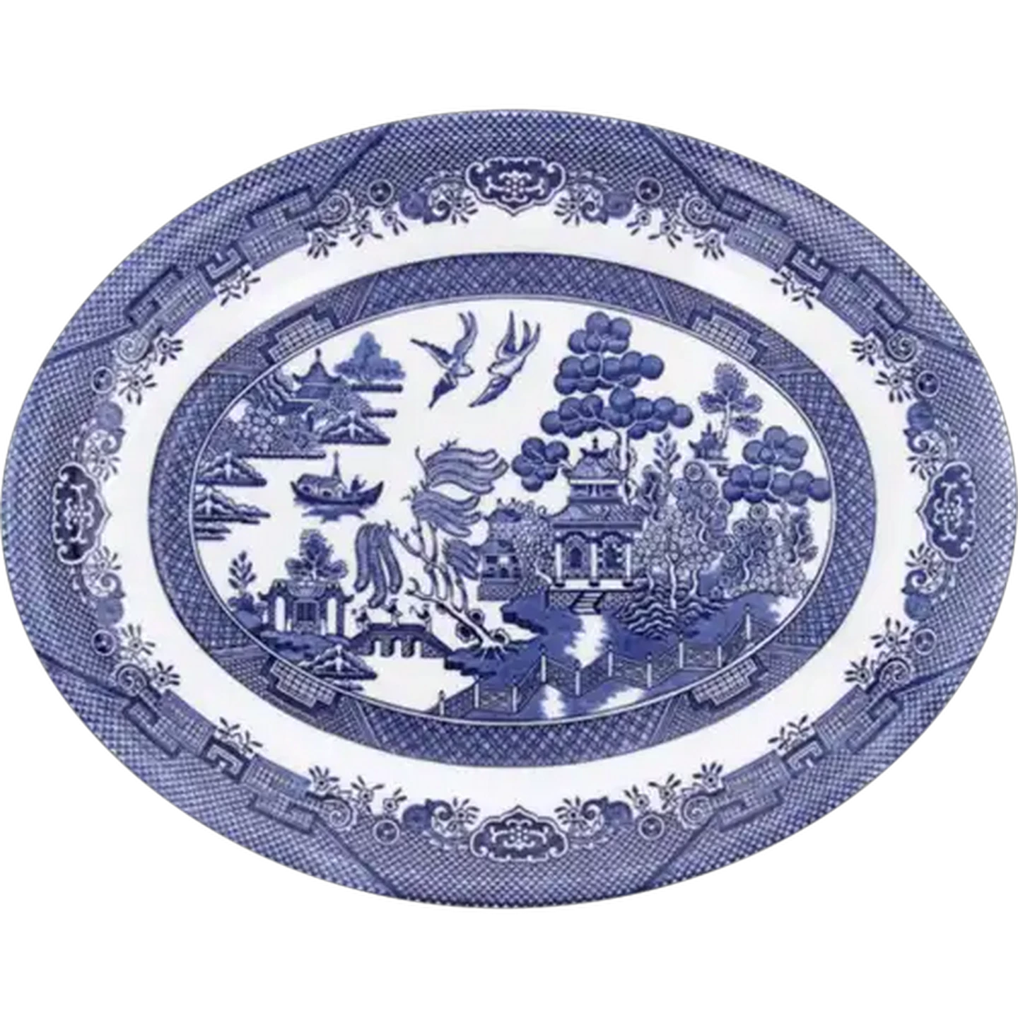 Image of Blue Willow Oval Platter 31cm (Print May Vary)