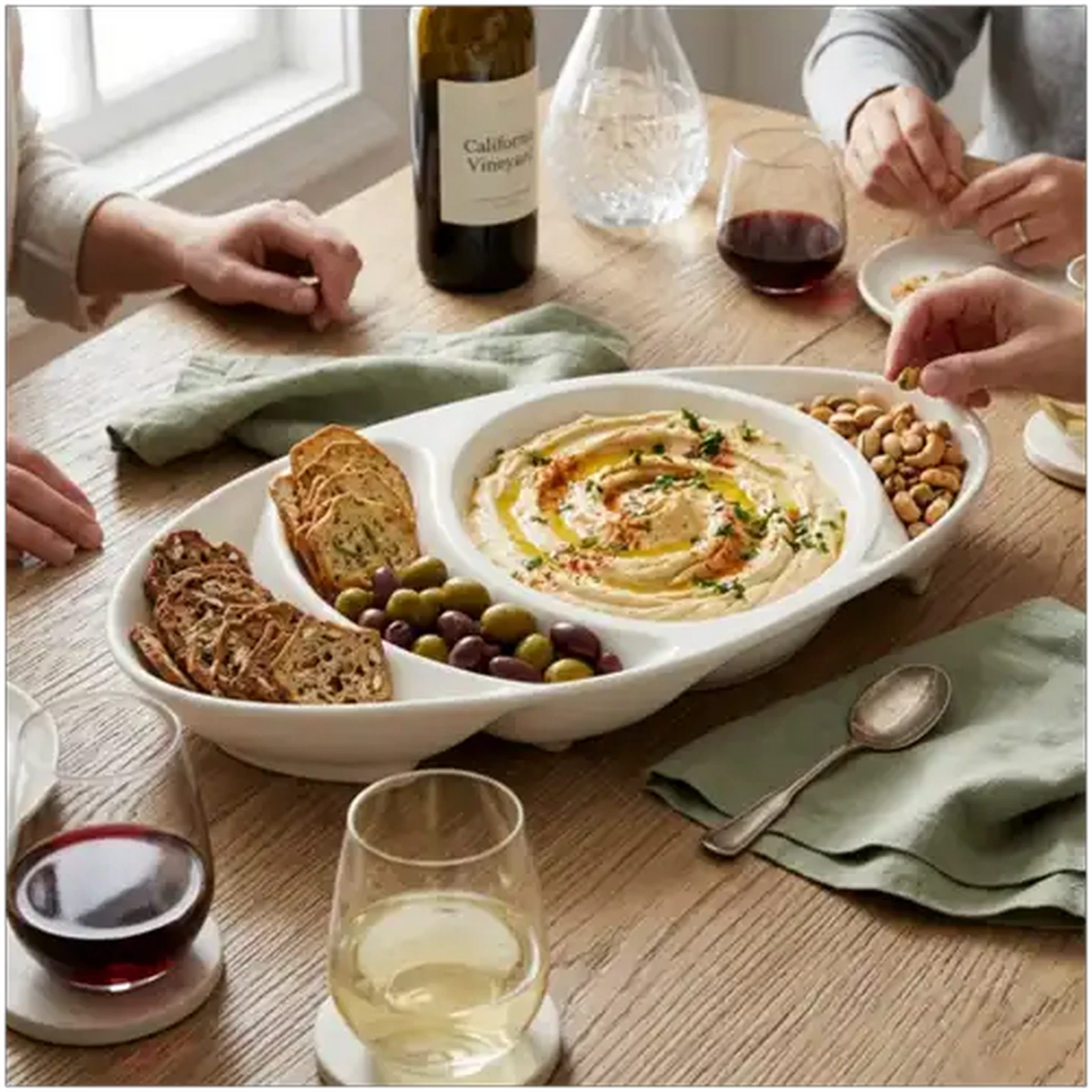 Image of Home Discovery Palma White 4 Section Serving Platter
