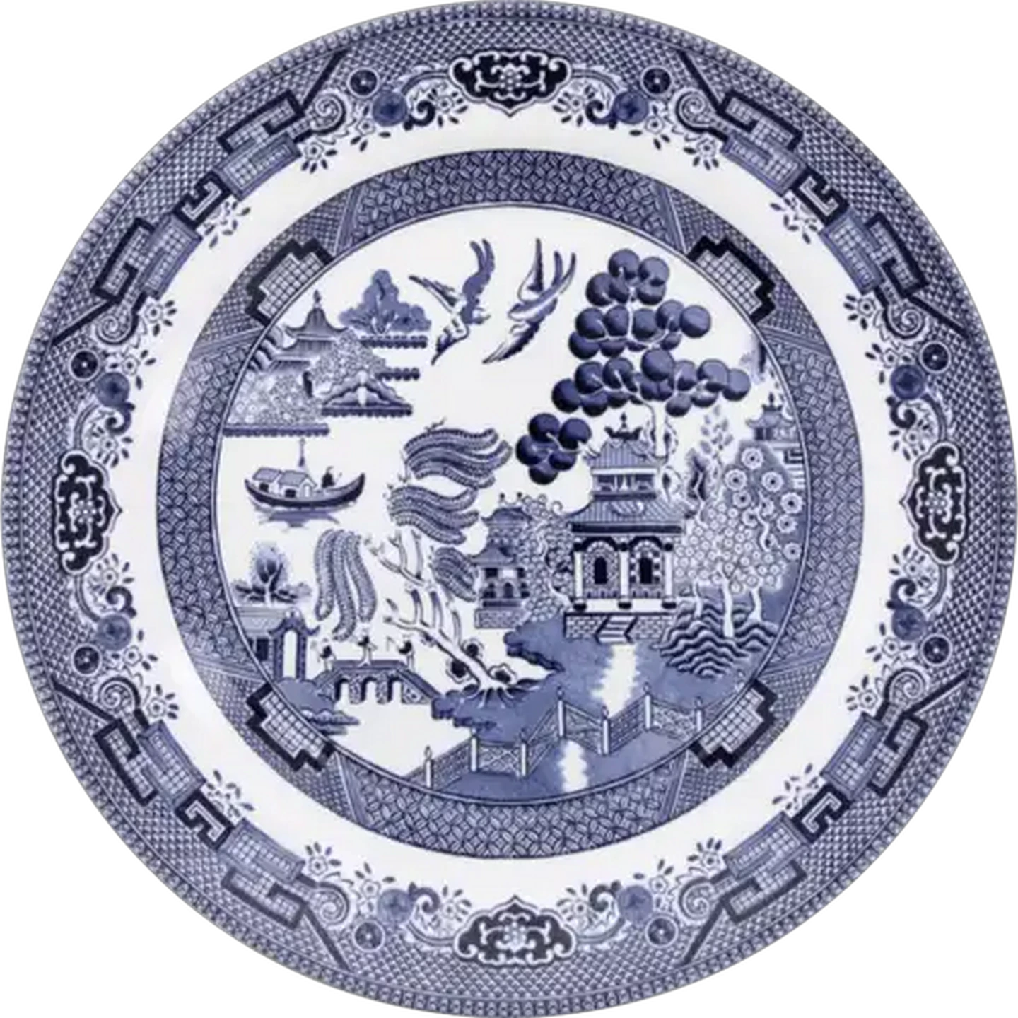 Image of Blue Willow Ceramic Dinner Plate 26cm (Design May Vary)