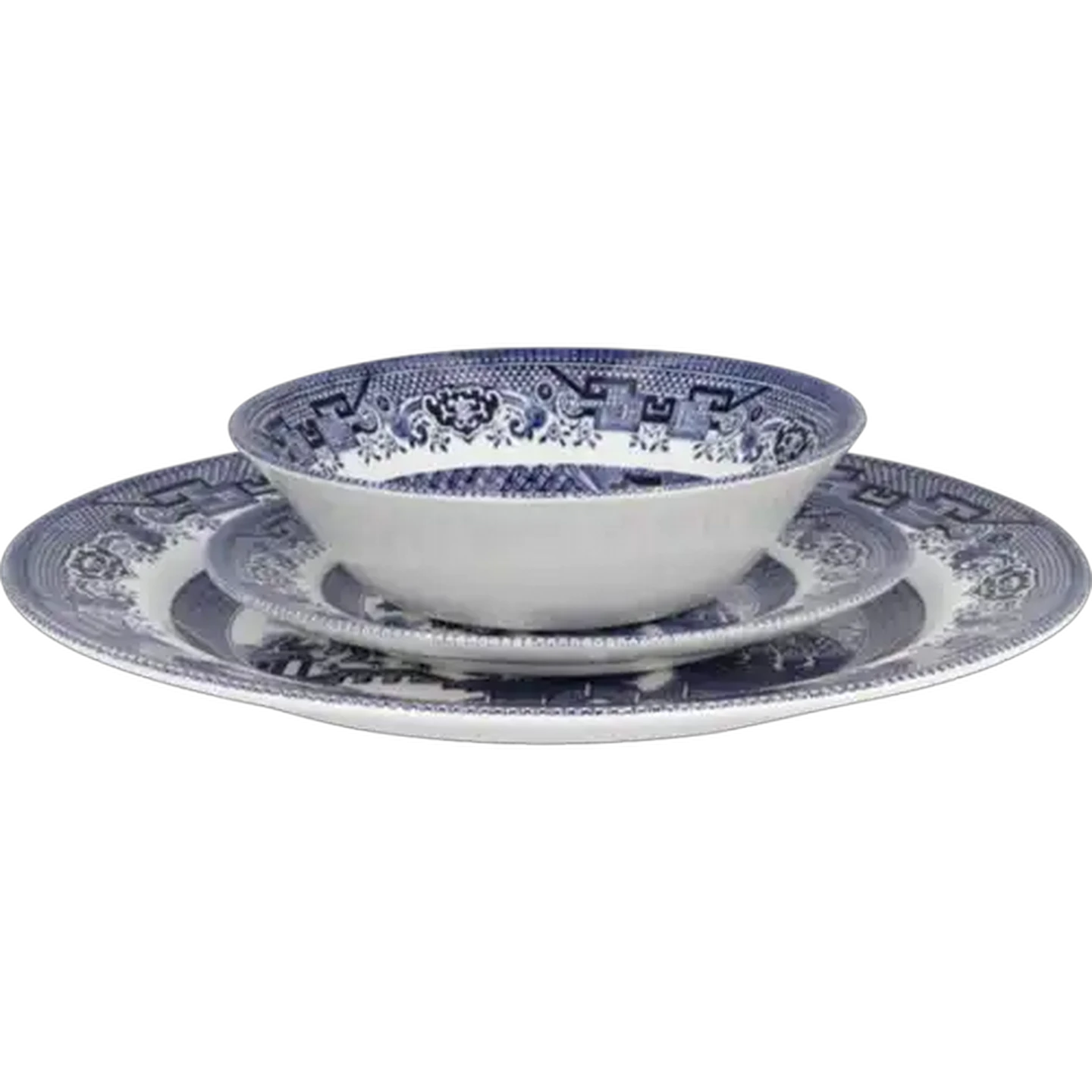 Image of Blue Willow Ceramic Dinner Plate 26cm (Design May Vary)