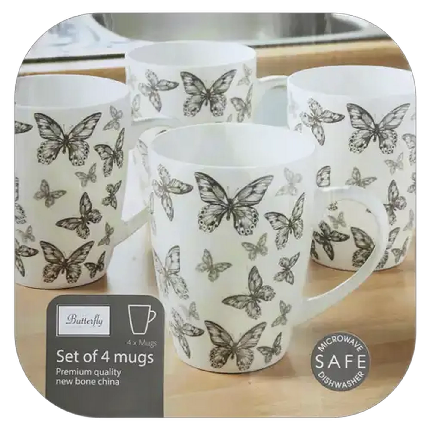 Image of Butterfly Coffee Mug 4 Pack