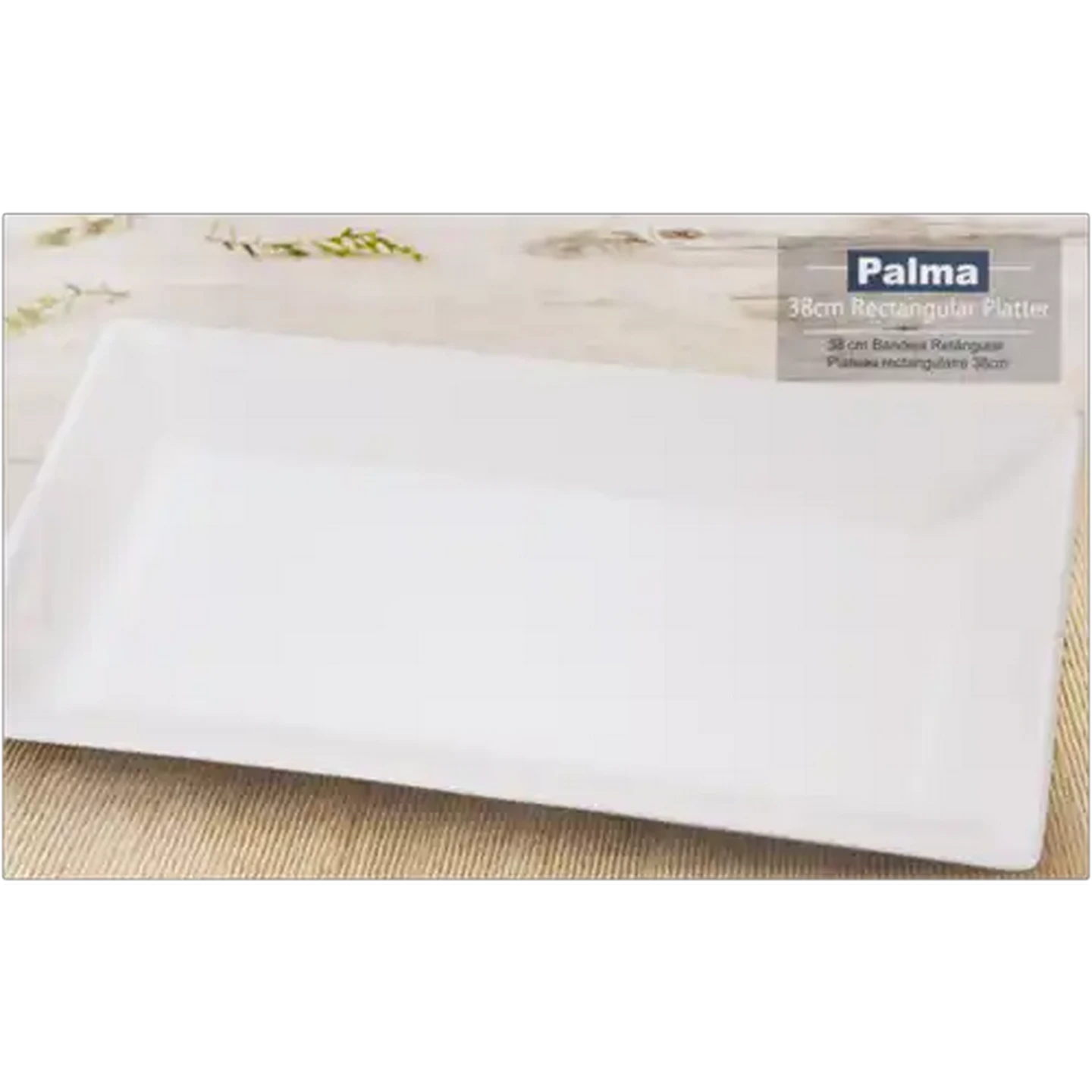 Image of Home Discovery White Palma Rectangular Platter 38cm