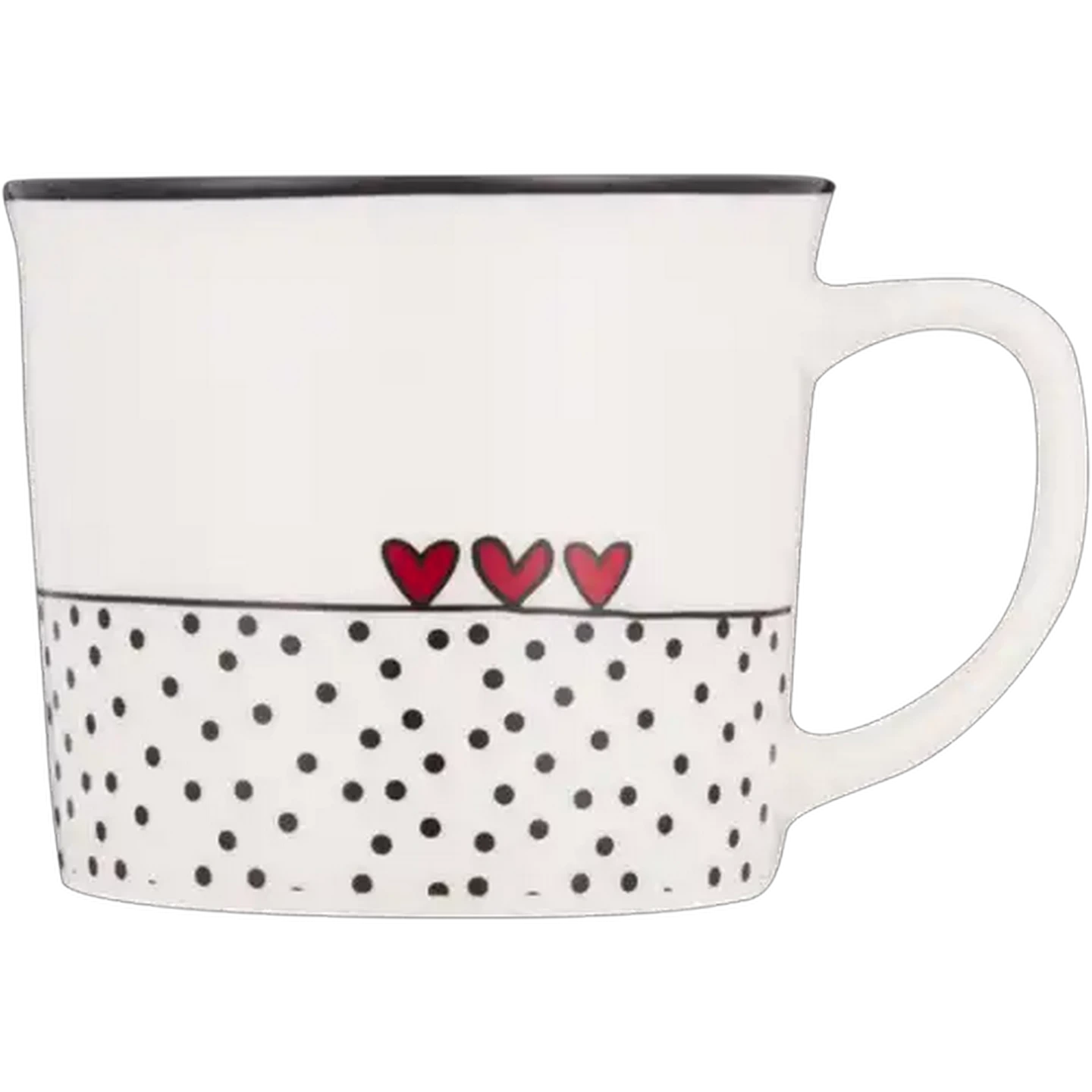 Image of Dotty Hearts Coffee Mug 385ml (Colour May Vary)