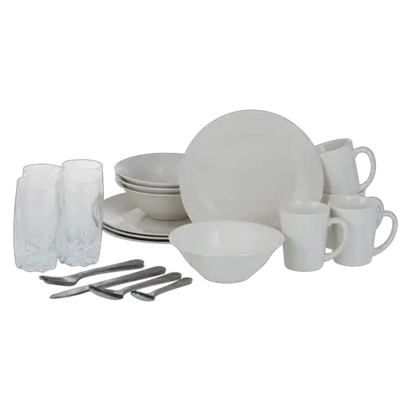 Image of White Porcelain Starter Kit Dinner Set 32-Piece