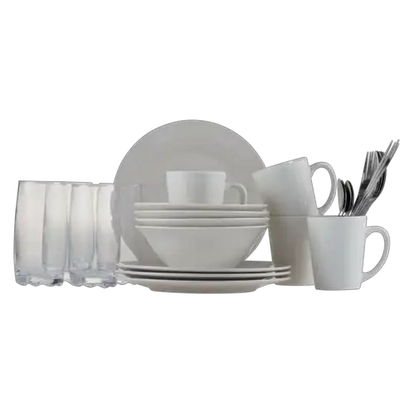 Image of White Porcelain Starter Kit Dinner Set 32-Piece