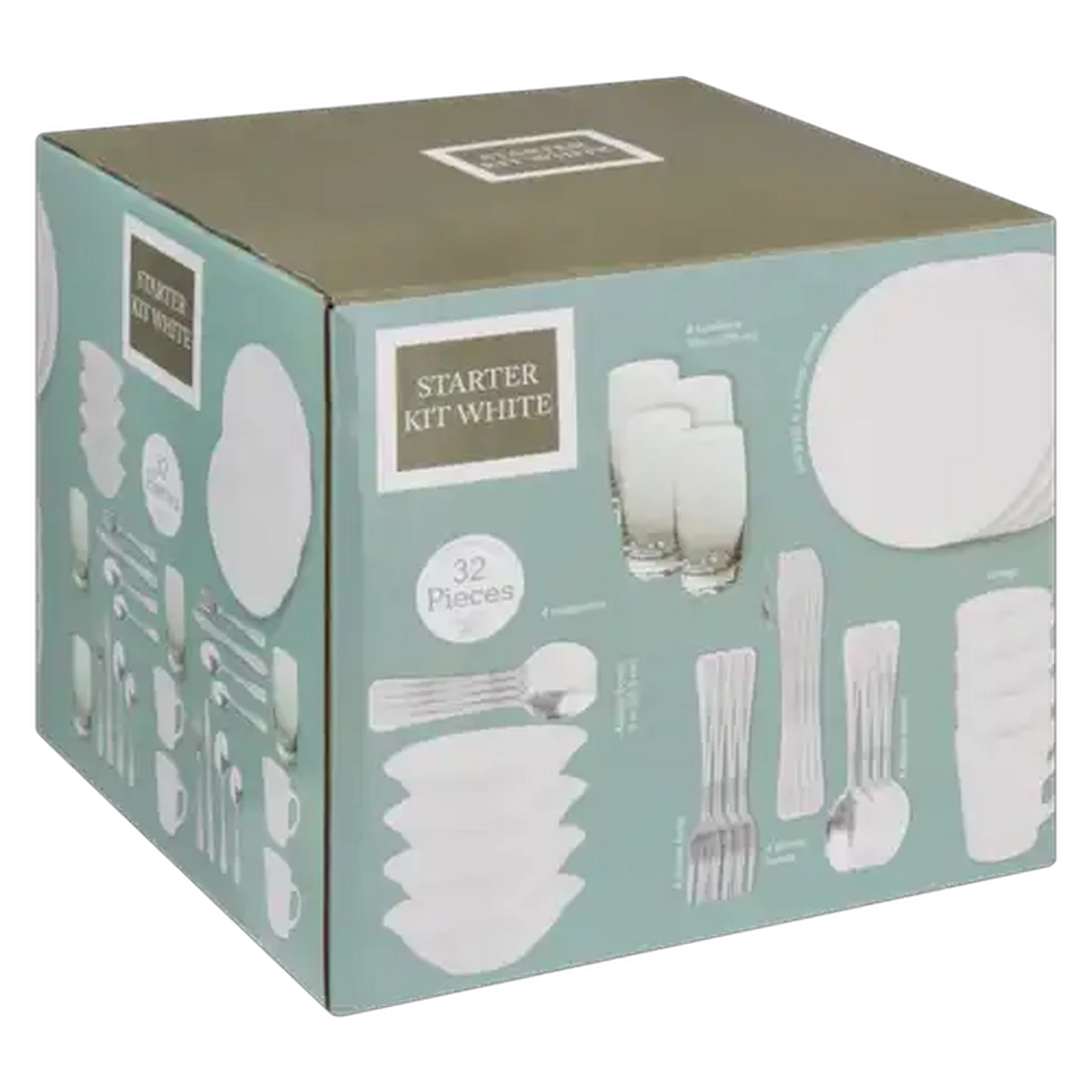 Image of White Porcelain Starter Kit Dinner Set 32-Piece