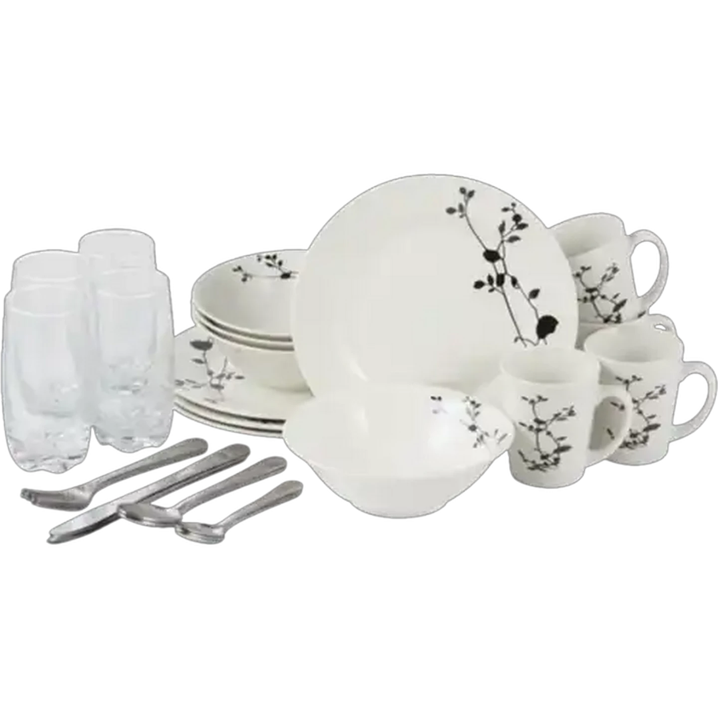 Image of White Porcelain Dinner Starter Kit 32-Piece
