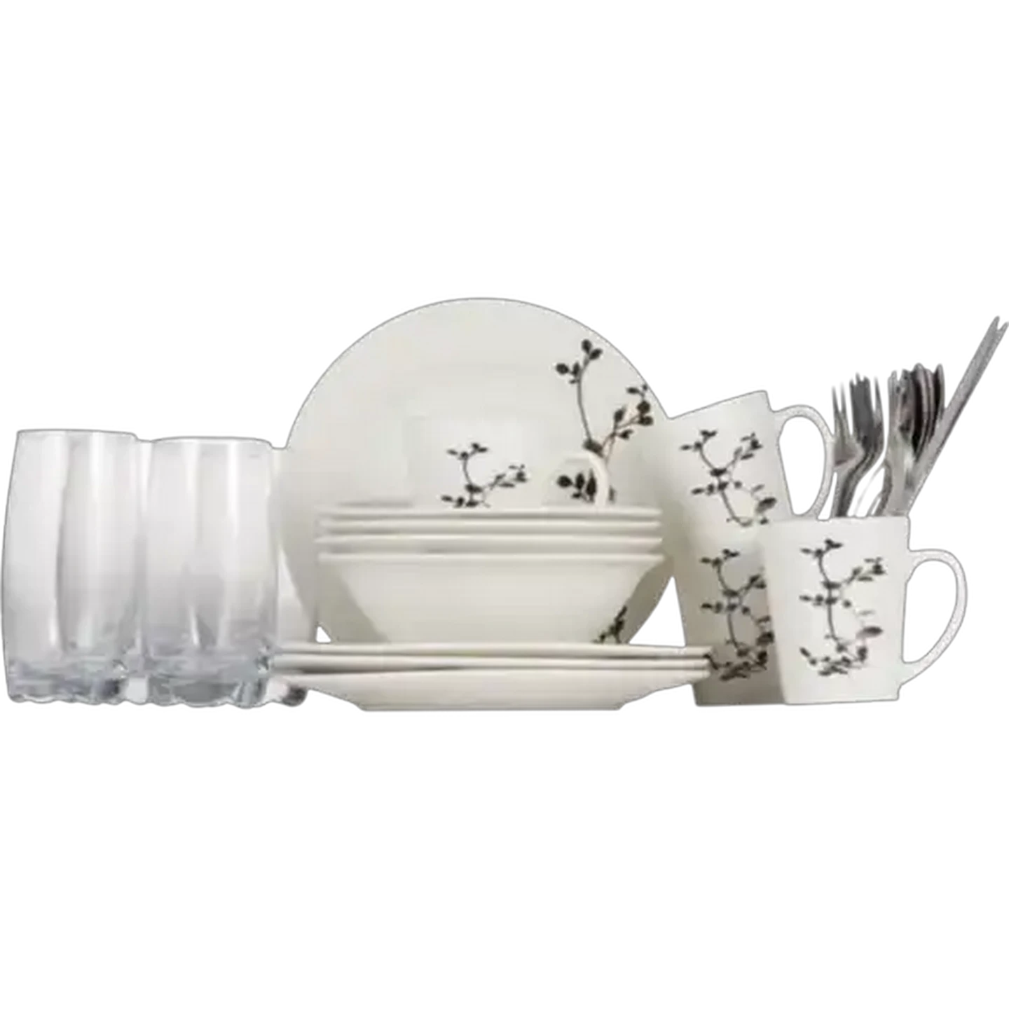 Image of White Porcelain Dinner Starter Kit 32-Piece