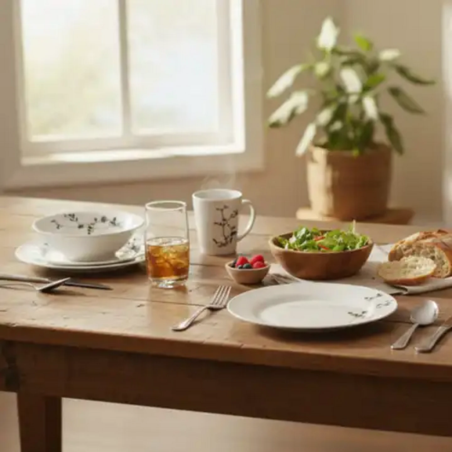 Image of White Porcelain Dinner Starter Kit 32-Piece