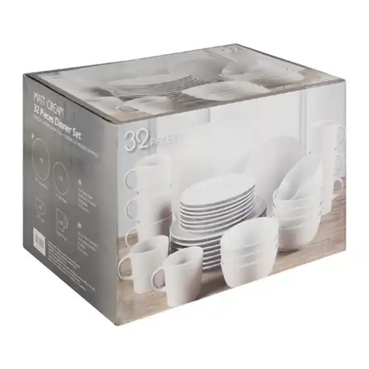 Image of Matt Cream Dinner Set 32 Piece