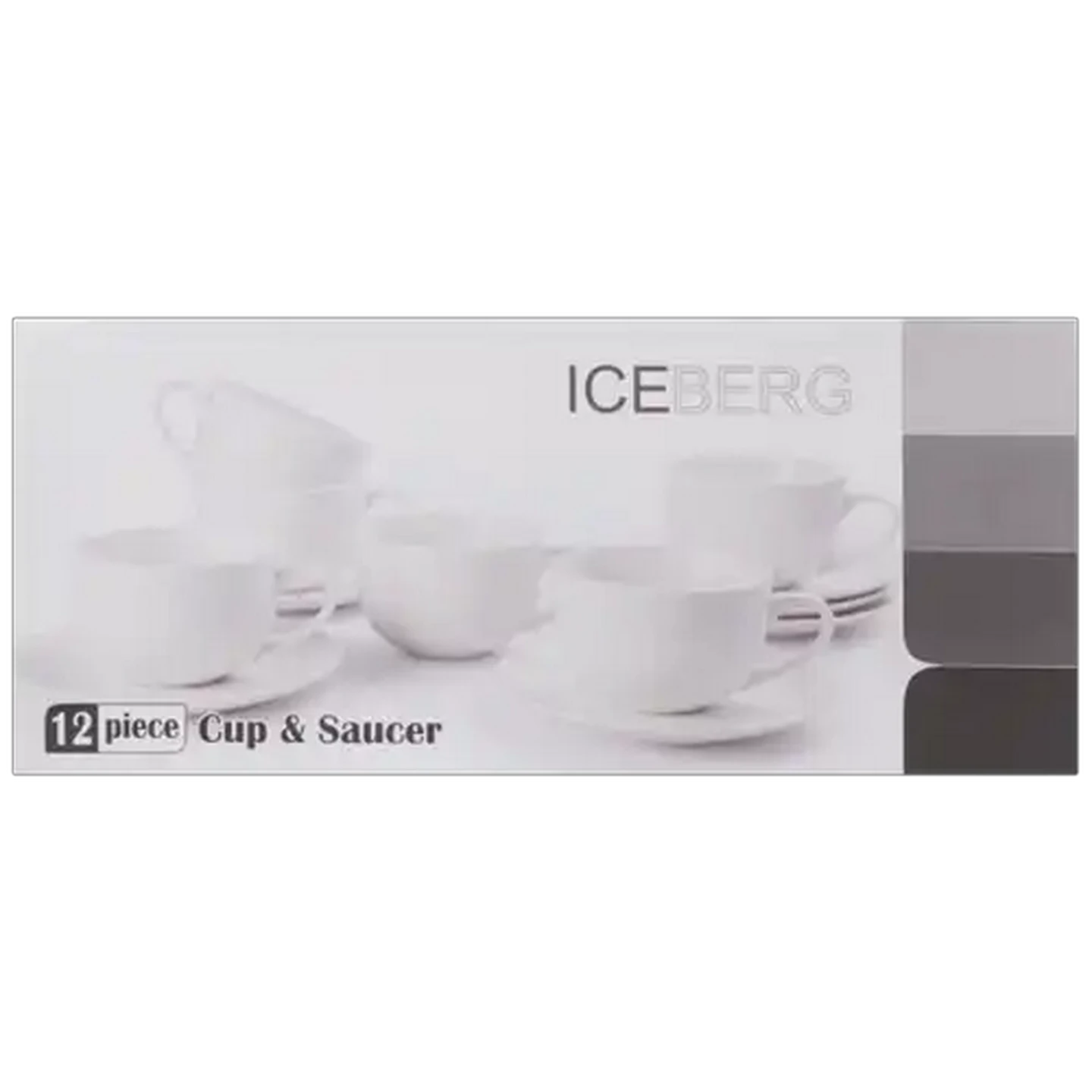 Image of White Porcelain Cup & Saucer Set 12-Piece
