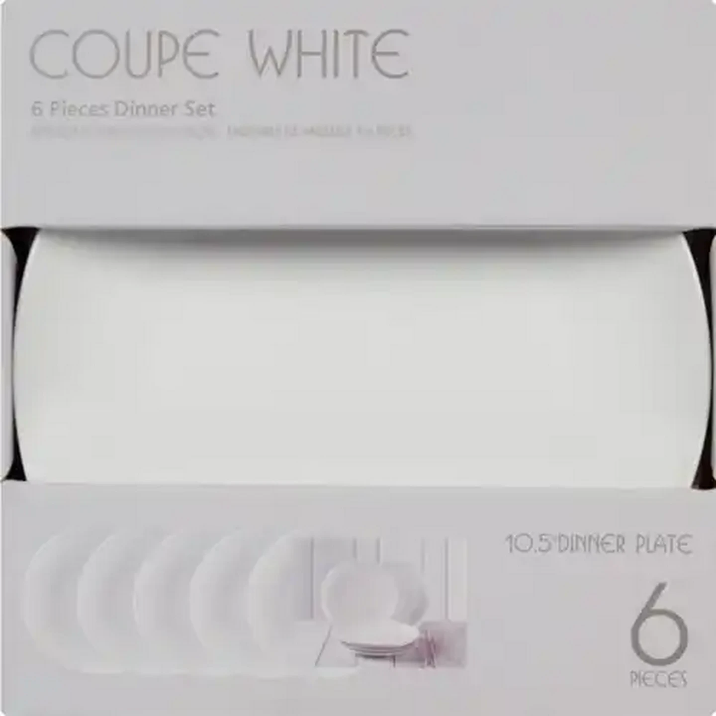 Image of White Coupe Dinner Plate Set 6 Piece