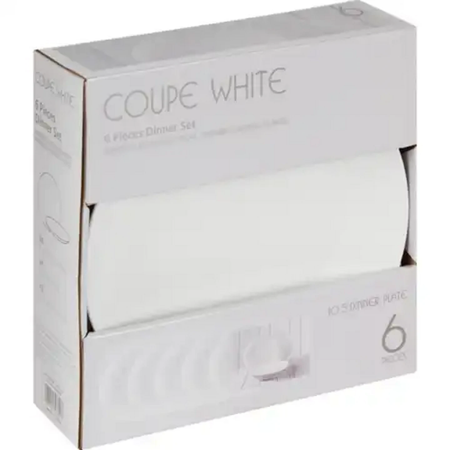 Image of White Coupe Dinner Plate Set 6 Piece