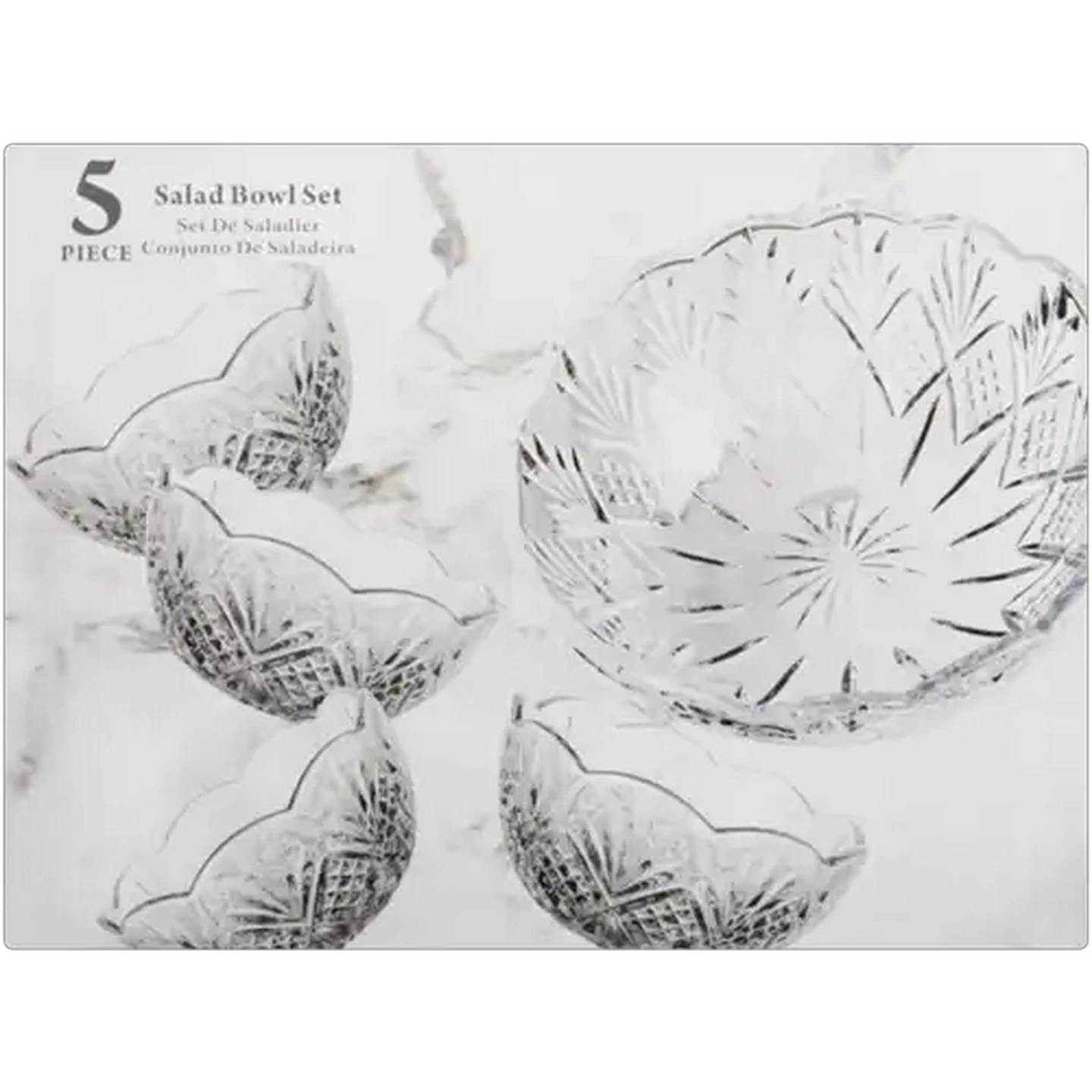 Image of Renaissance Collection Glass Salad Bowl Set 5-Pack