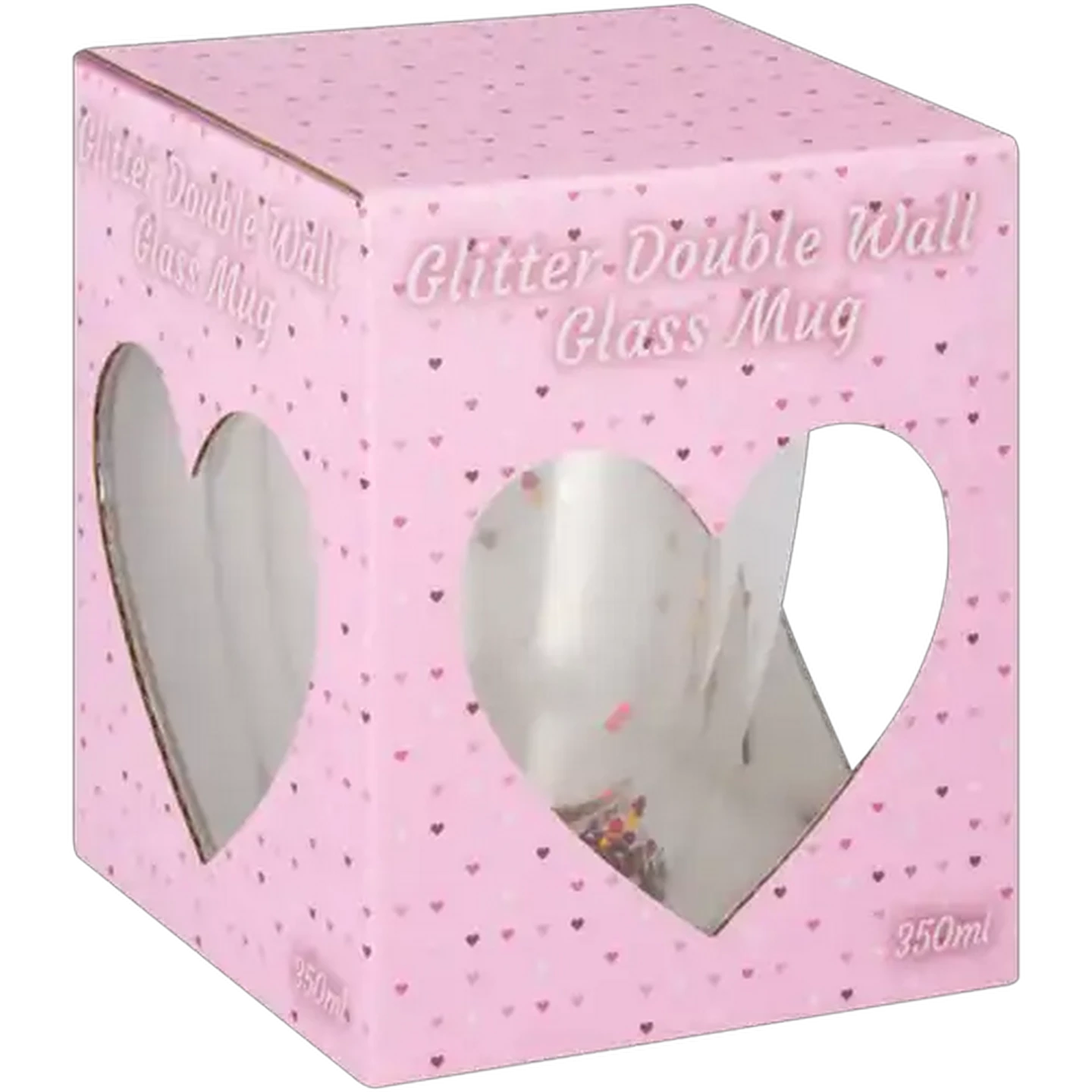 Image of Glitter Double Wall Glass Mug 350ml