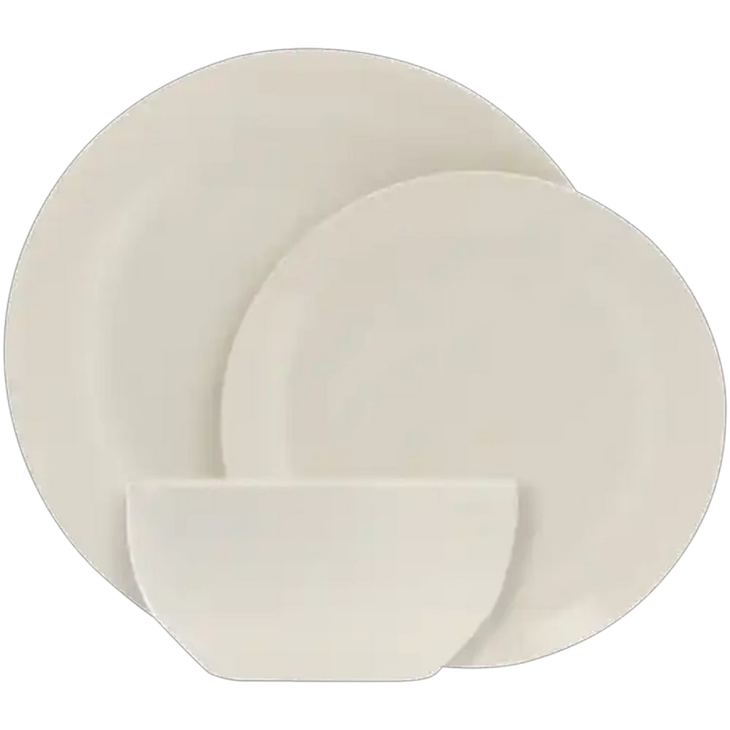 Image of White Coupe Swedish Dinner Set 12 Piece