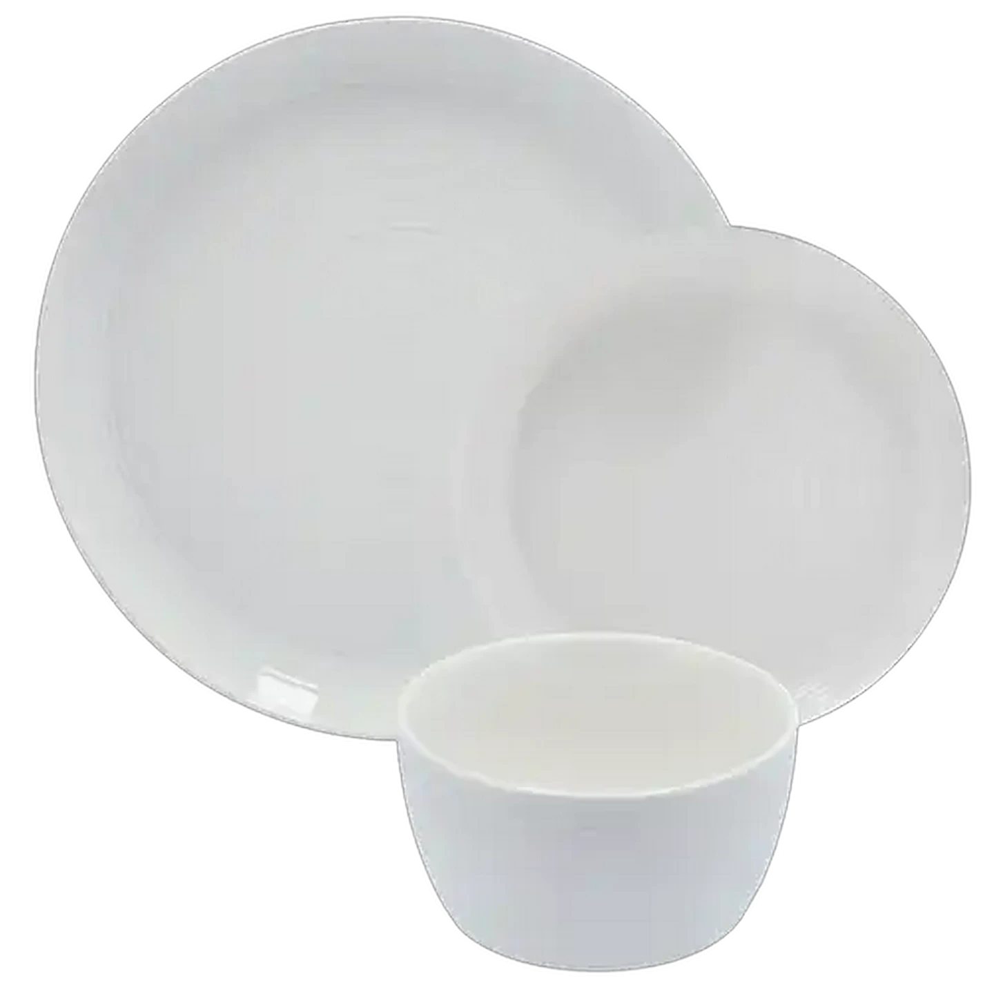 Image of Ribbed White Dinner Set 12 Piece
