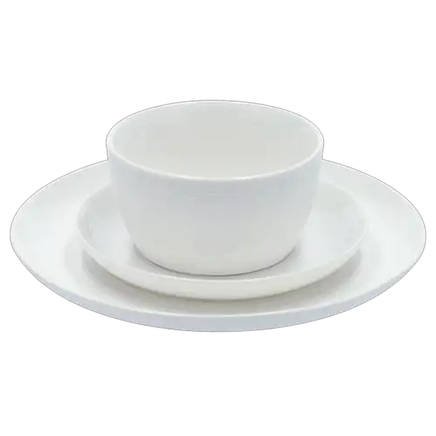 Image of Ribbed White Dinner Set 12 Piece