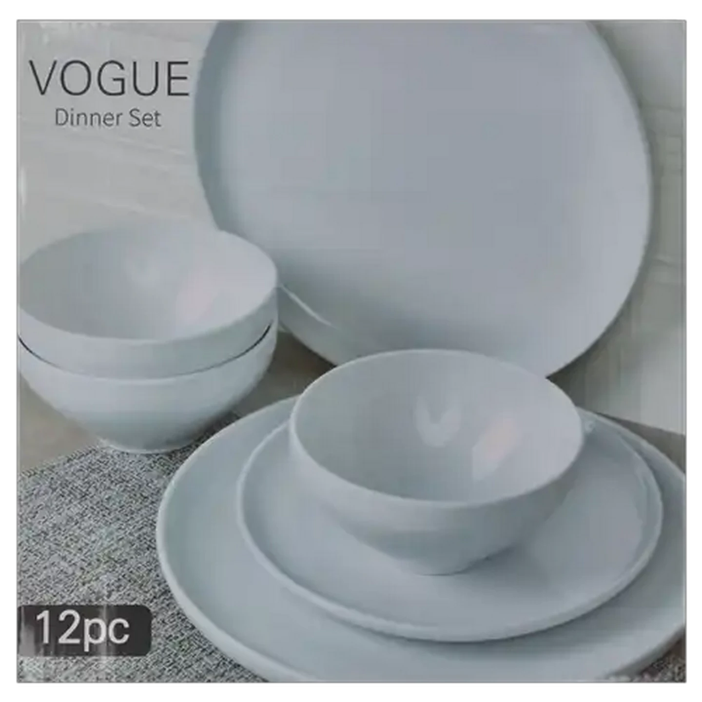 Image of Vogue White Porcelain Dinner Set 12 Piece