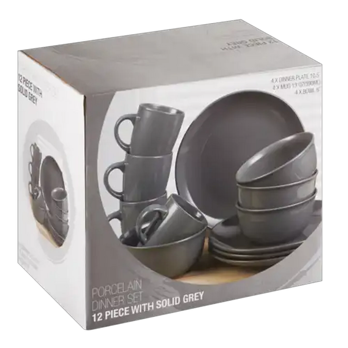 Image of Porcelain Grey Dinner Set 12 Piece