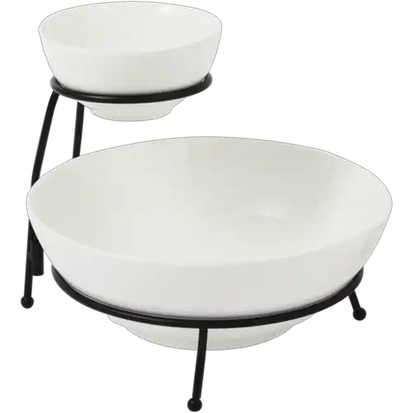 Image of White 2 Tier Chip & Dip Platter 3 Piece
