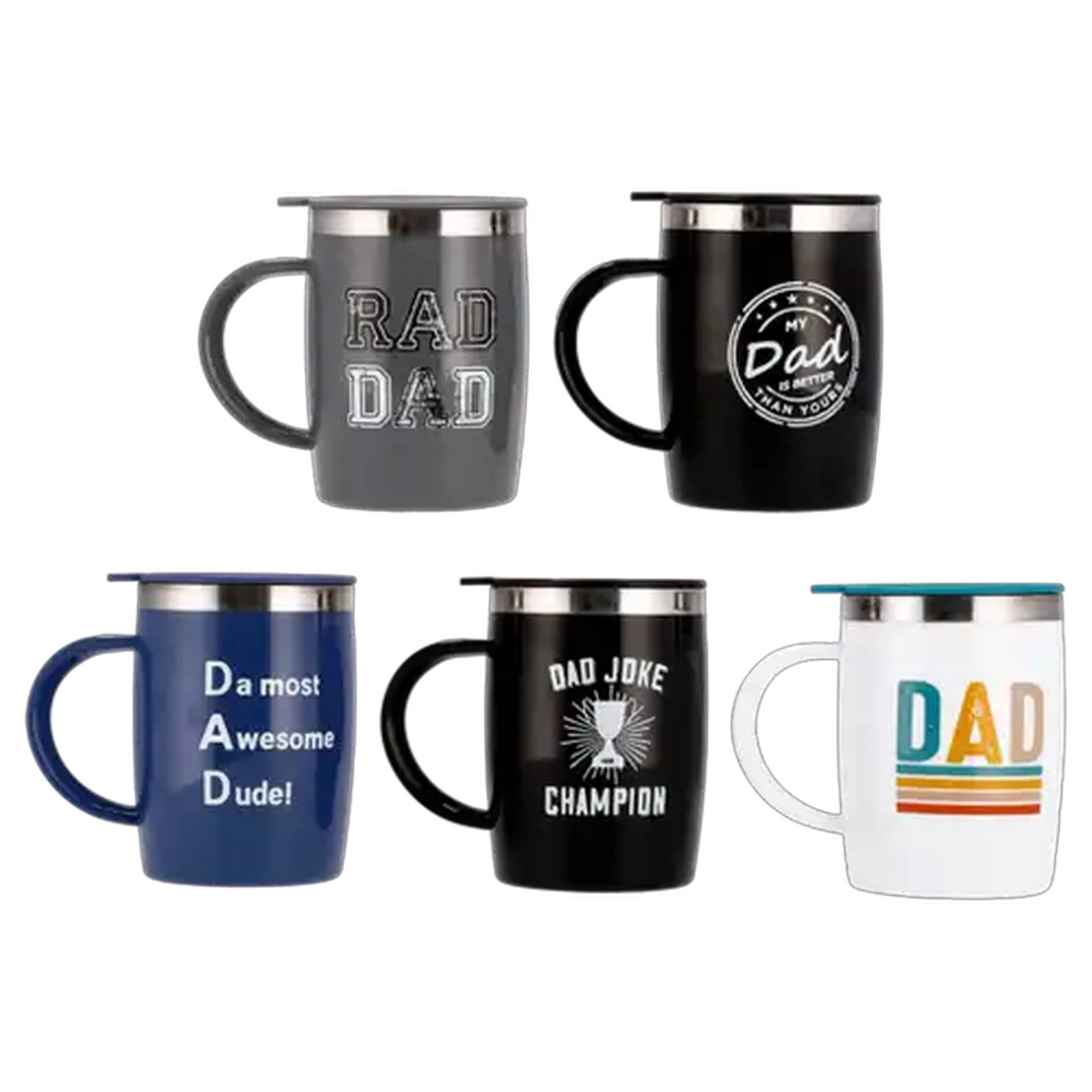 Image of Dad Plastic & Stainless Steel Travel Mug 400ml (Design May Vary)