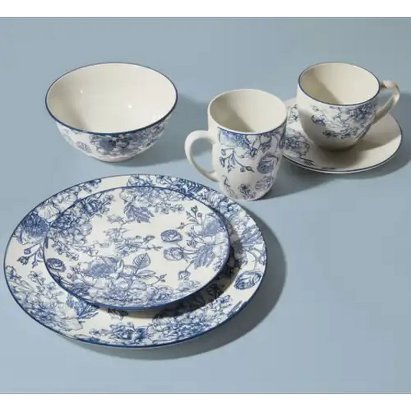 Image of Blue & White Floral Side Plate 19cm
