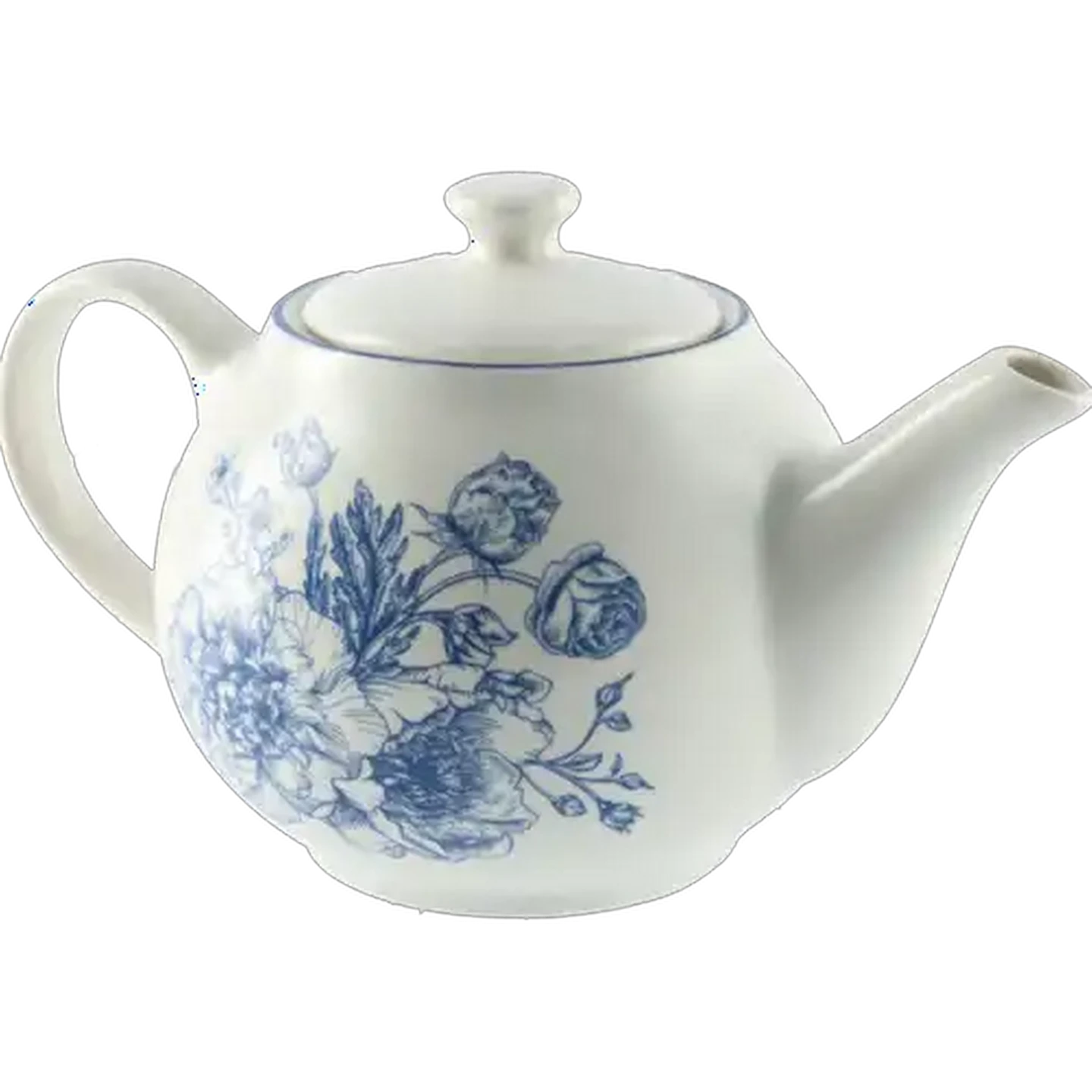 Image of Blue Floral Print Tea Pot 900ml