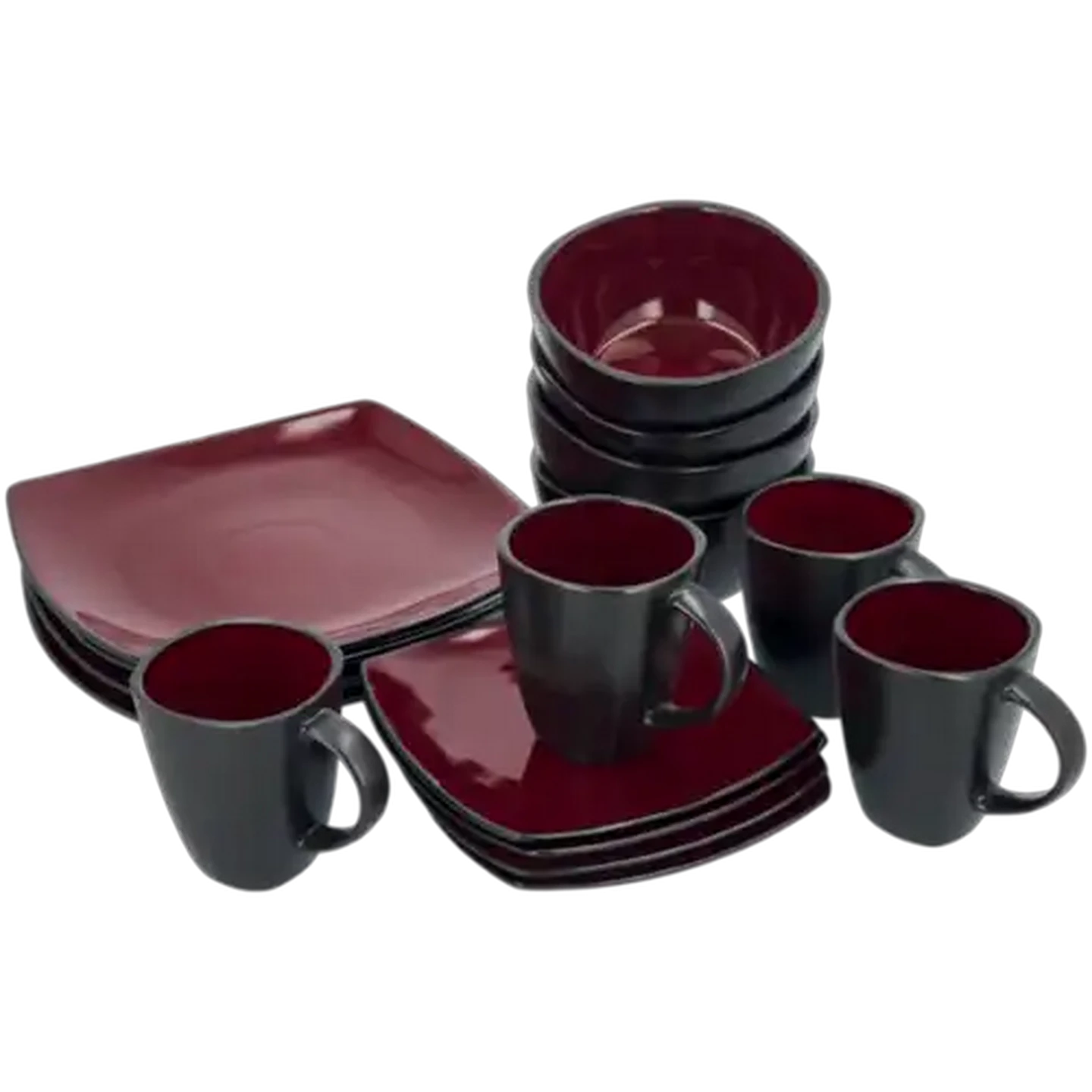 Image of Sienna Black Fine Stoneware Dinner Set 16-Piece