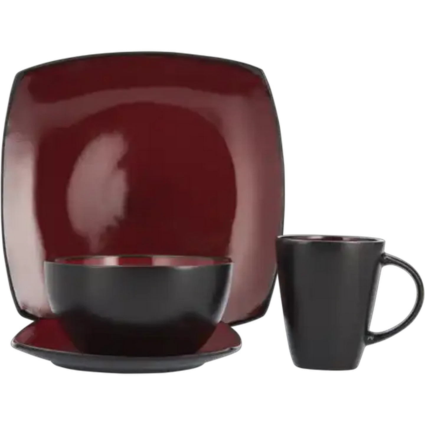Image of Sienna Black Fine Stoneware Dinner Set 16-Piece
