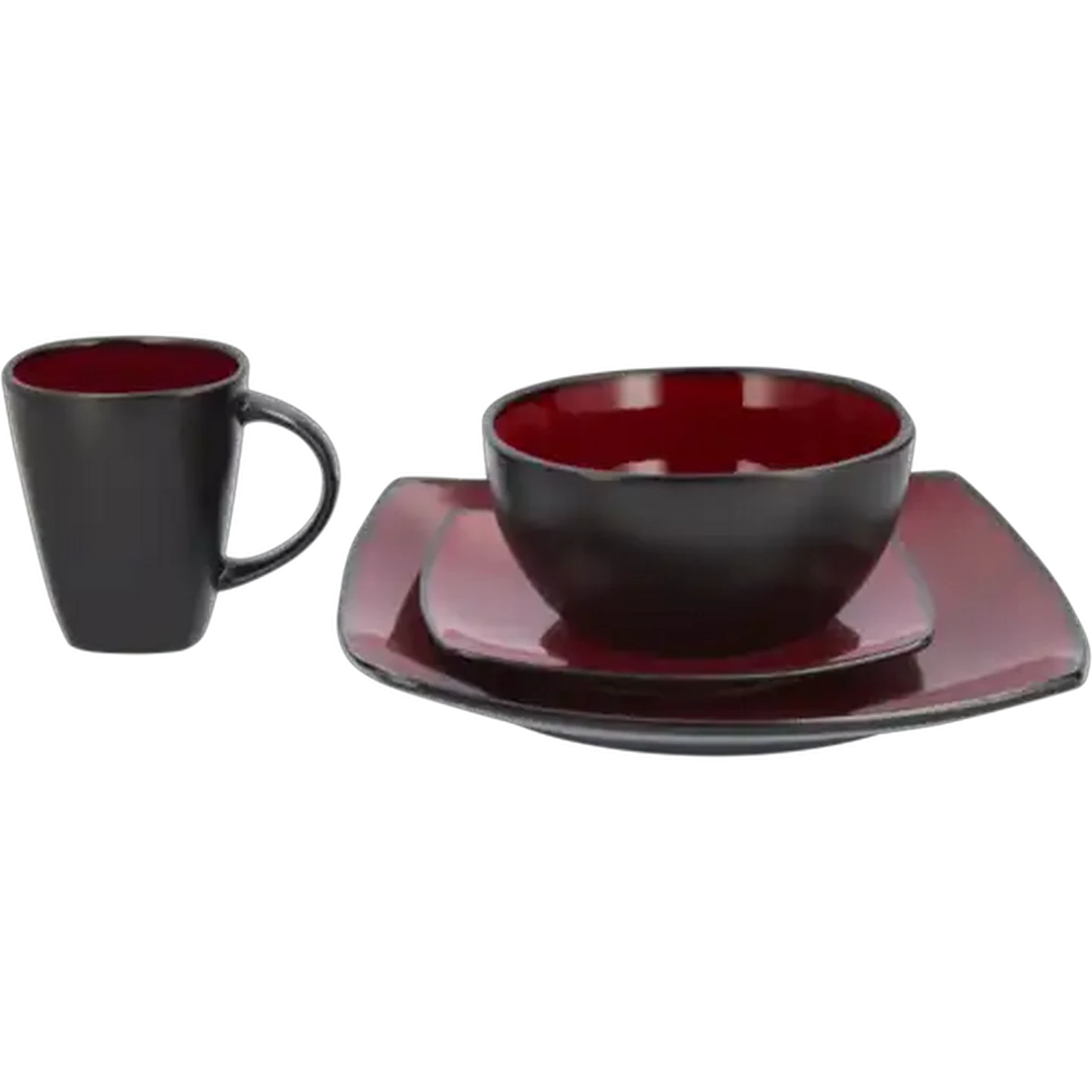 Image of Sienna Black Fine Stoneware Dinner Set 16-Piece
