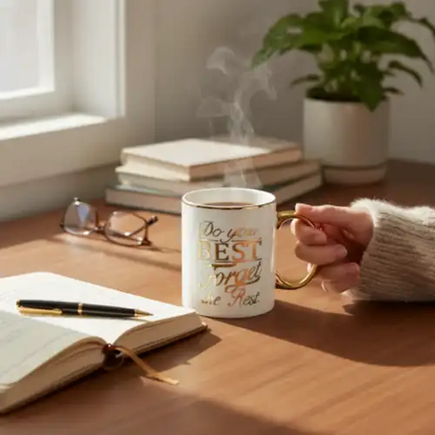 Image of Do Your Best White and Gold Coffee Mug