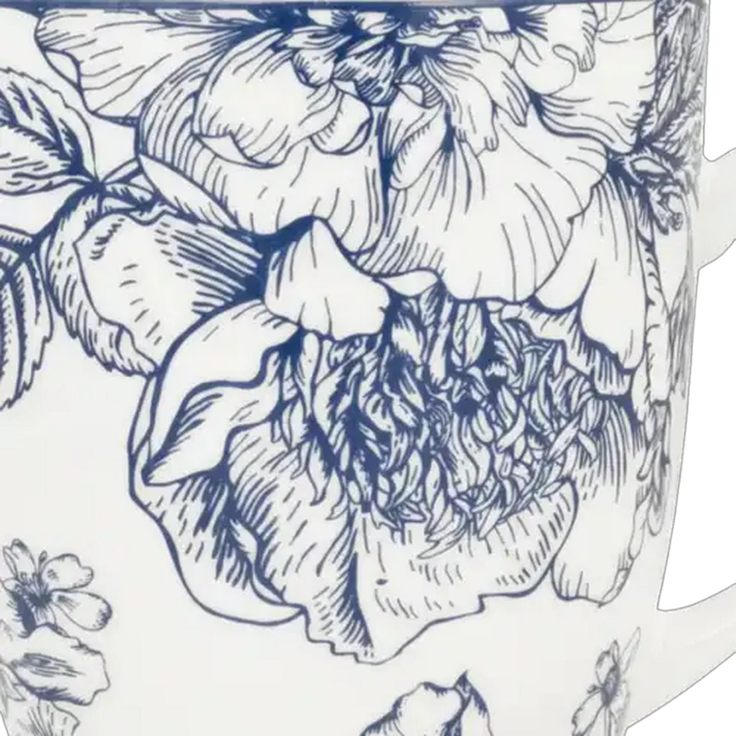 Image of Blue & White Floral Coffee Mug 355ml
