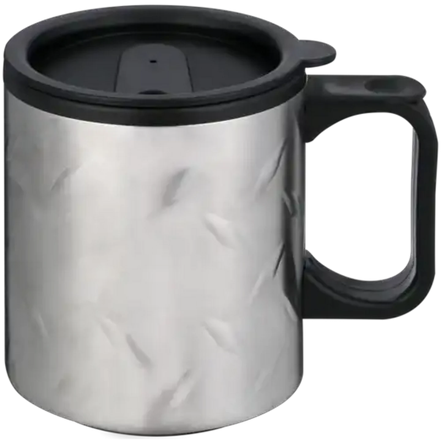 Image of Camper Silver Checker Plate Camping Mug