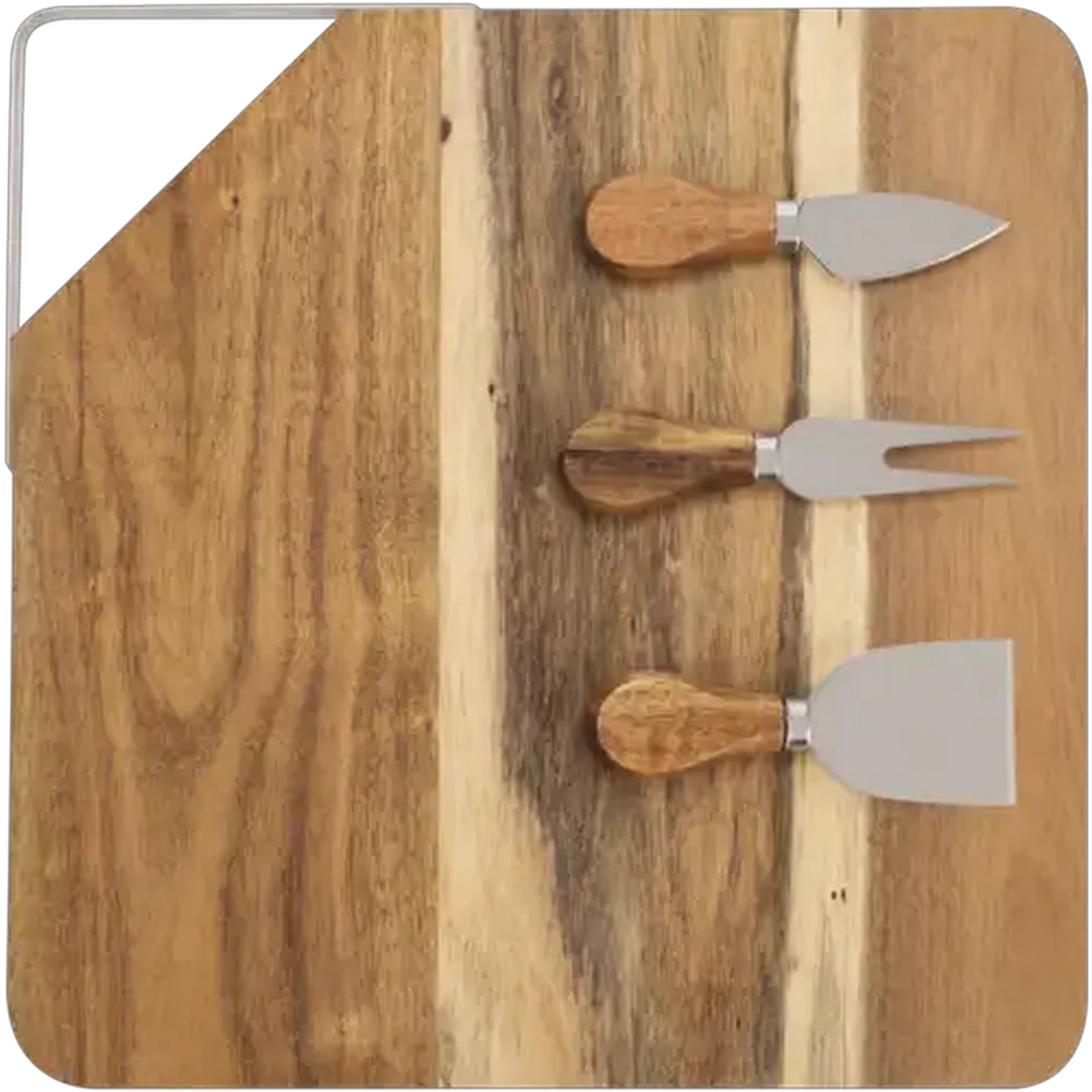 Image of Cheese Knife & Square Serving Board Set 4-Piece