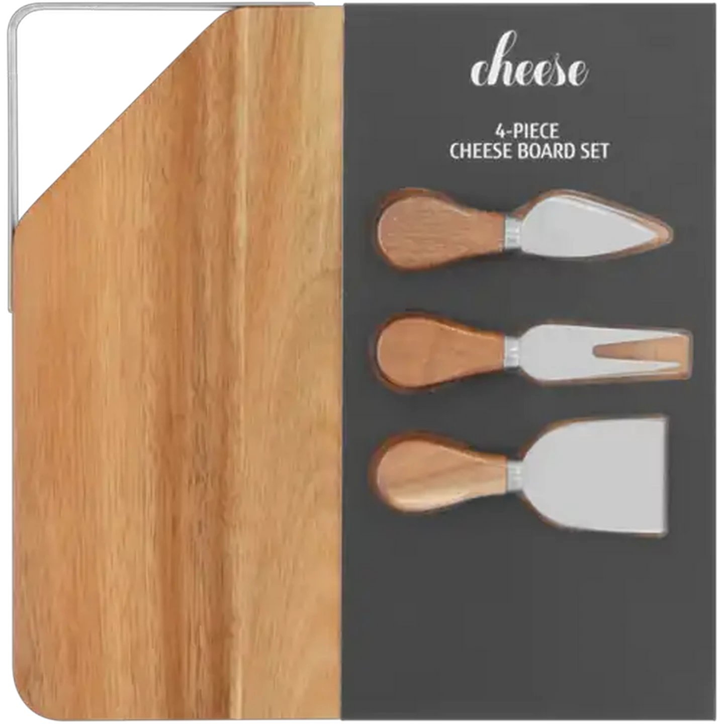 Image of Cheese Knife & Square Serving Board Set 4-Piece