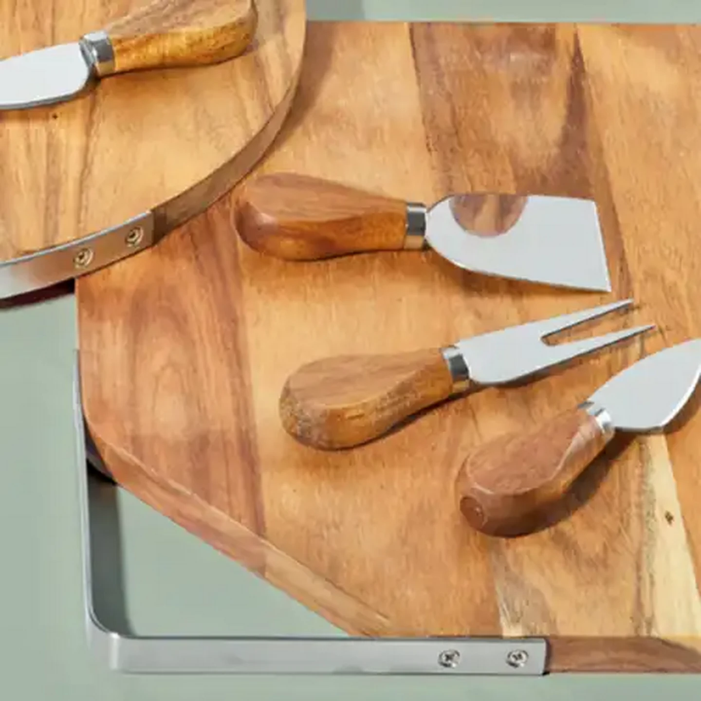 Image of Cheese Knife & Square Serving Board Set 4-Piece