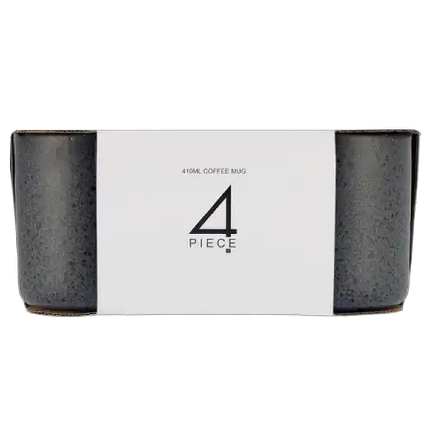Image of Stoneware Black Coffee Mugs 4 x 410ml