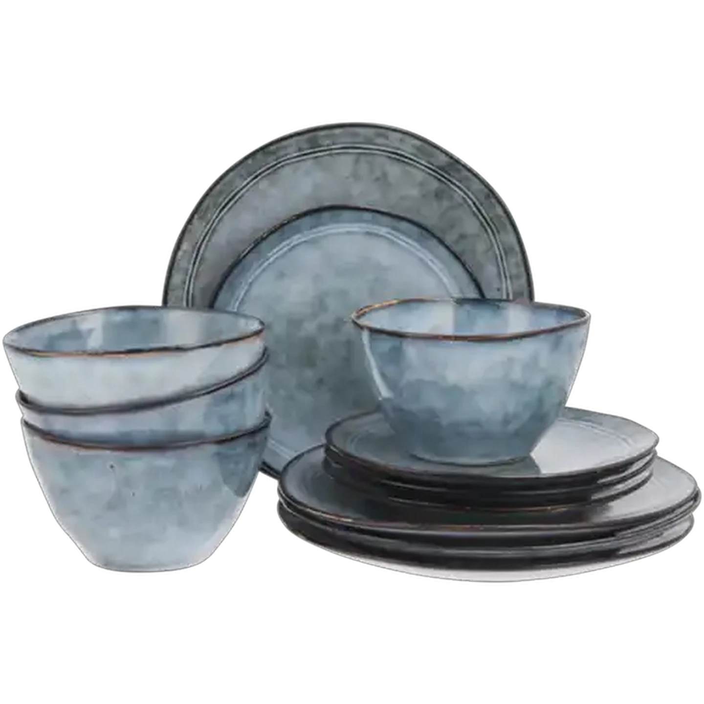 Image of Dine Ceramic Ware Madison Blue Dinner Set 12 Piece