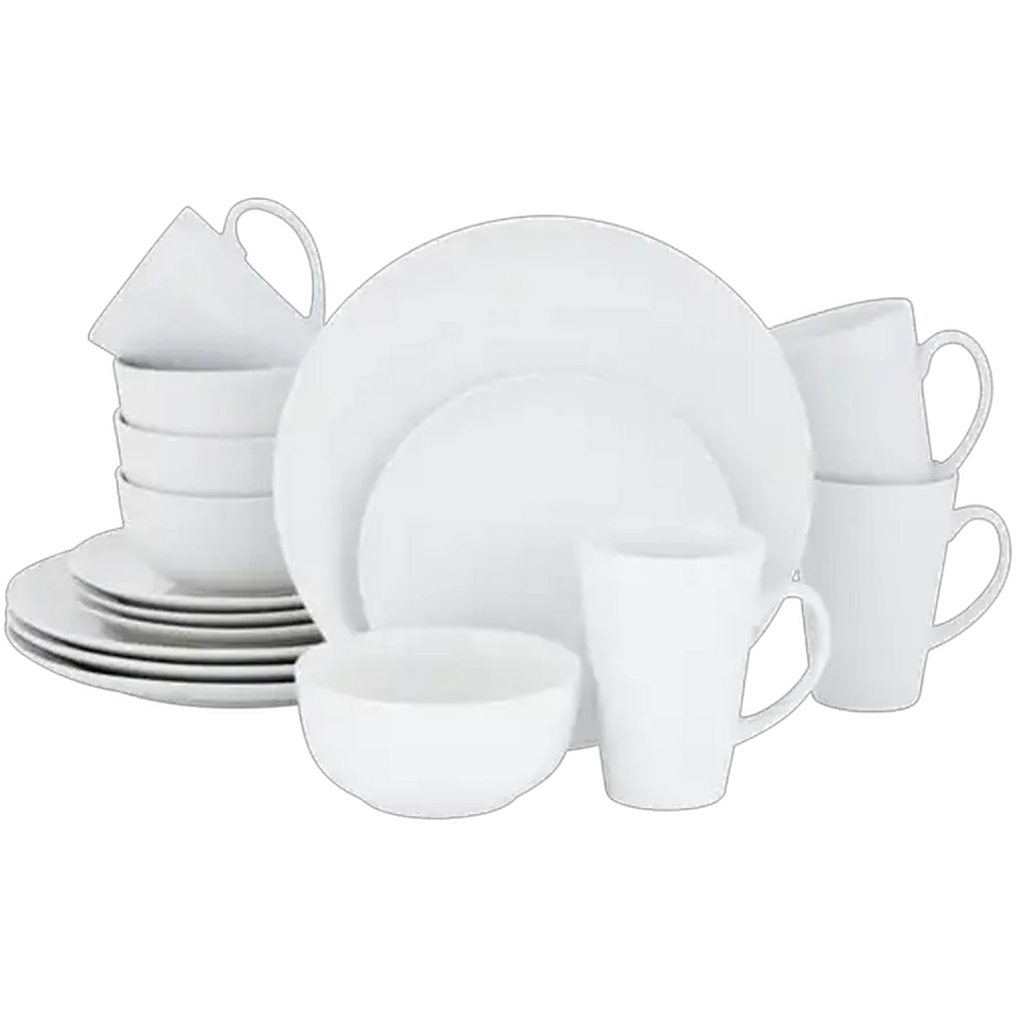 Image of White Coupe Charm Dinner Set 16 Piece