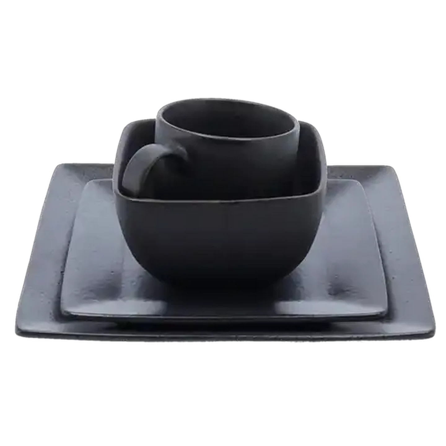 Image of Graphite Square Dinner Set 16-Piece